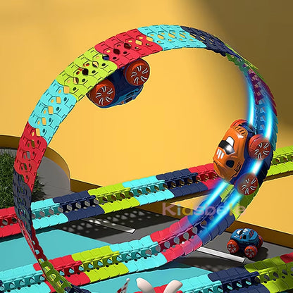 DIY Assembled Race Track Toy Car Set Electric Rail Car Train Track Magic Flexible Speed Railway Racing Boy Toys for Kids Gifts